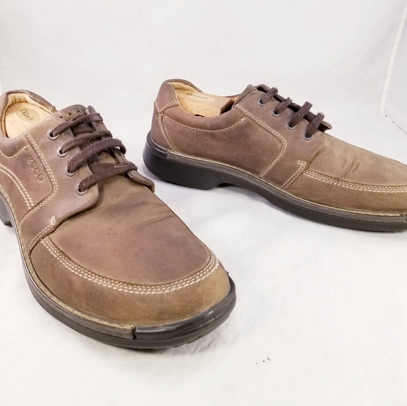 ECCO FUSION SEAWALKER MEN BROWN LEATHER OXFORDS LACES SHOES SIZE 45/11 - Picture 10 of 11